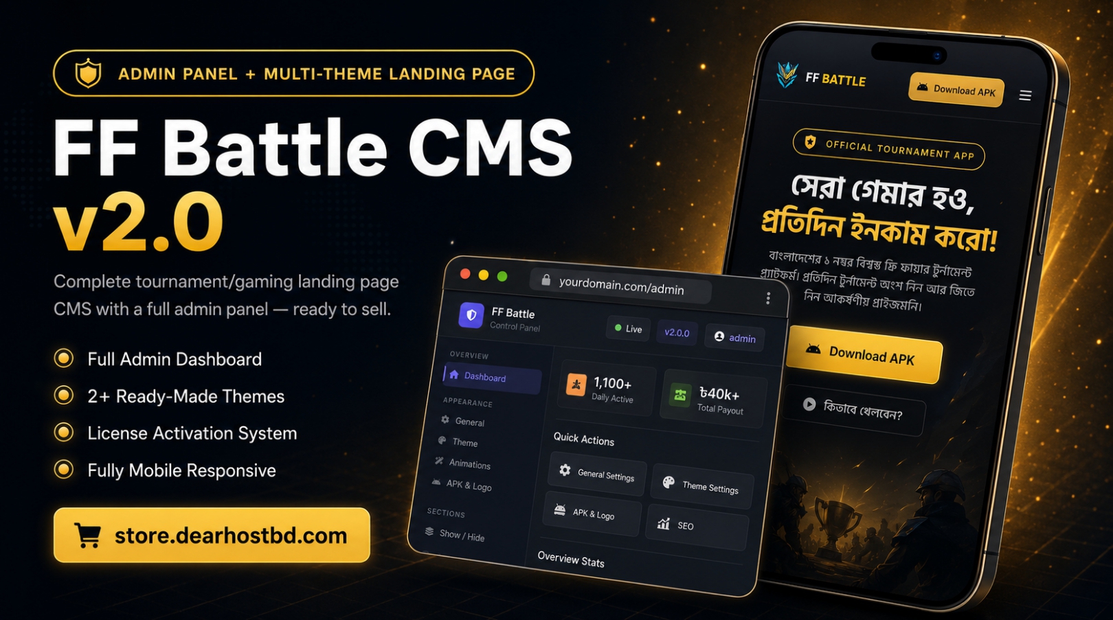 FF Battle CMS — PHP Gaming Tournament & APK Download Script